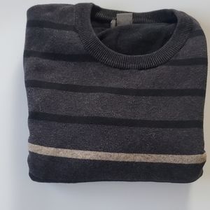 Neutral men's large charcoal crewneck sweater cotton
